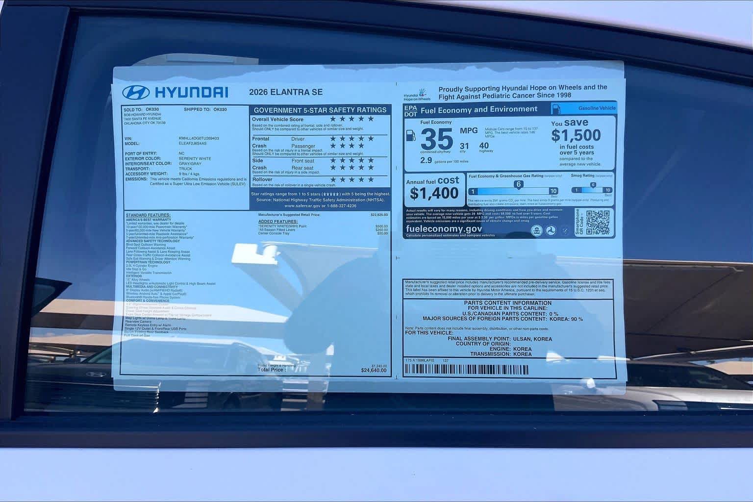 New 2026 Hyundai Elantra SE FWD image 18