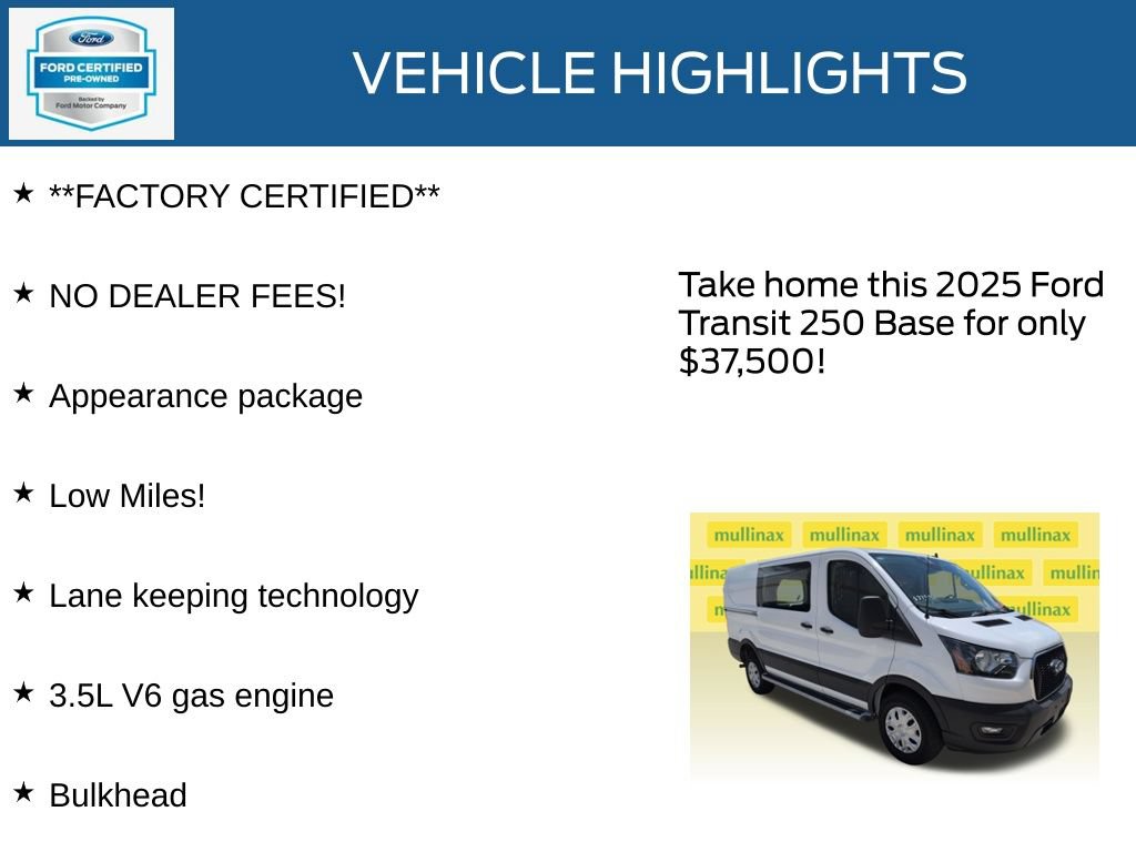 Used 2025 Ford Transit 250 Low Roof w/ Exterior Upgrade Package RWD image 11