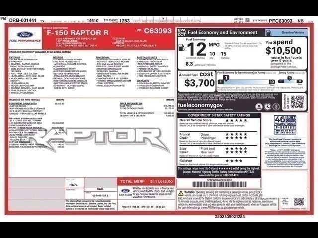 Used 2023 Ford F150 Raptor w/ Equipment Group 802A Raptor R AWD/4WD image 34
