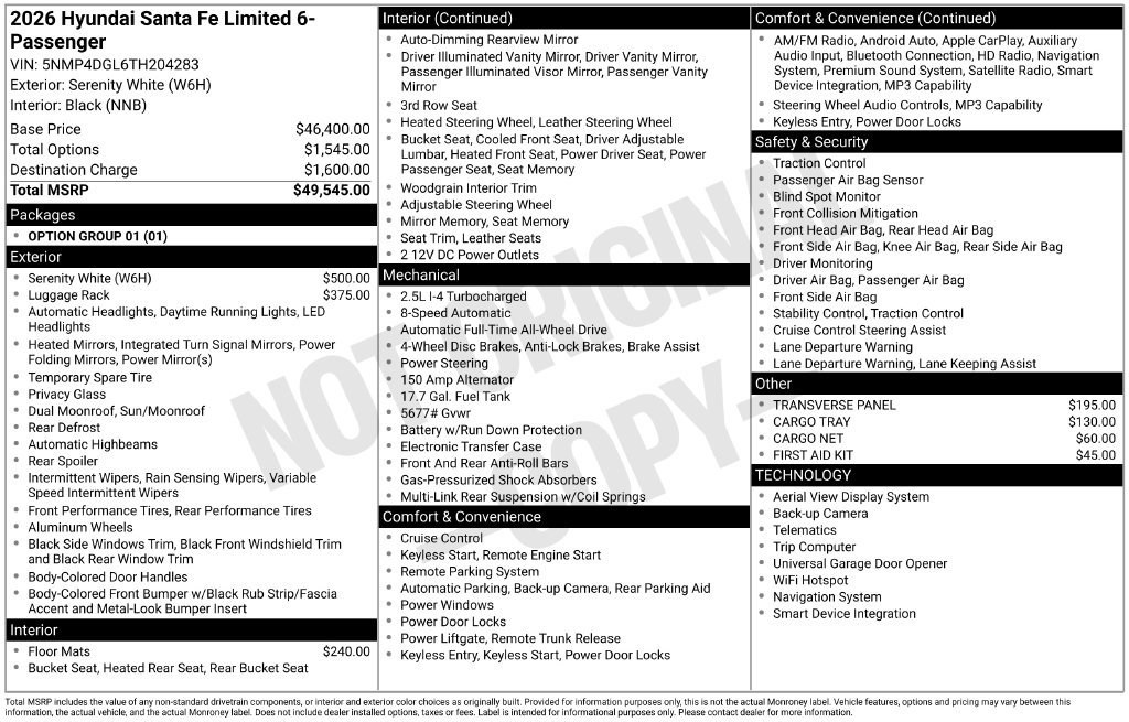 New 2026 Hyundai Santa Fe Limited AWD/4WD image 23