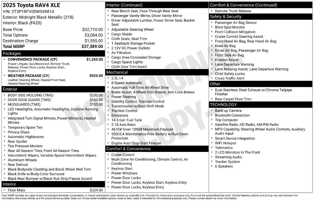 Certified 2025 Toyota RAV4 XLE w/ Convenience Package AWD/4WD image 5