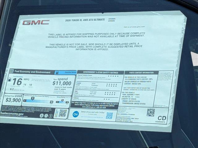 New 2026 GMC Yukon XL AT4 Ultimate w/ LPO, Floor Liner Package AWD/4WD image 20
