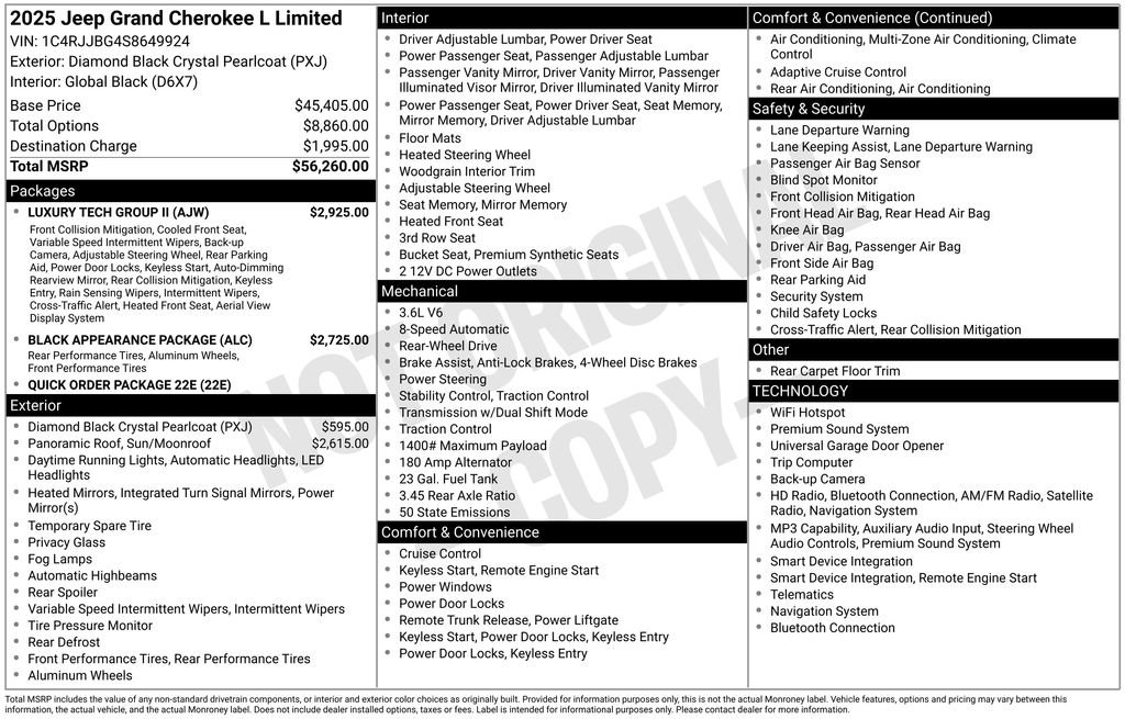 Used 2025 Jeep Grand Cherokee L Limited w/ Luxury Tech Group II RWD image 5