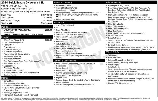 Used 2024 Buick Encore GX Avenir w/ LPO, Road Trip Package FWD image 4