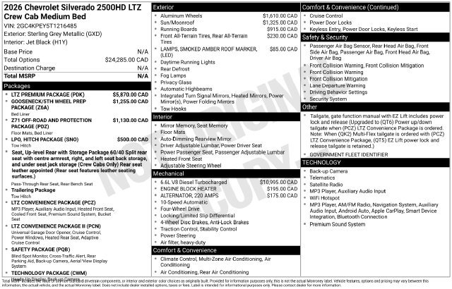 New 2026 Chevrolet Silverado 2500 LTZ w/ LTZ Premium Package AWD/4WD image 4