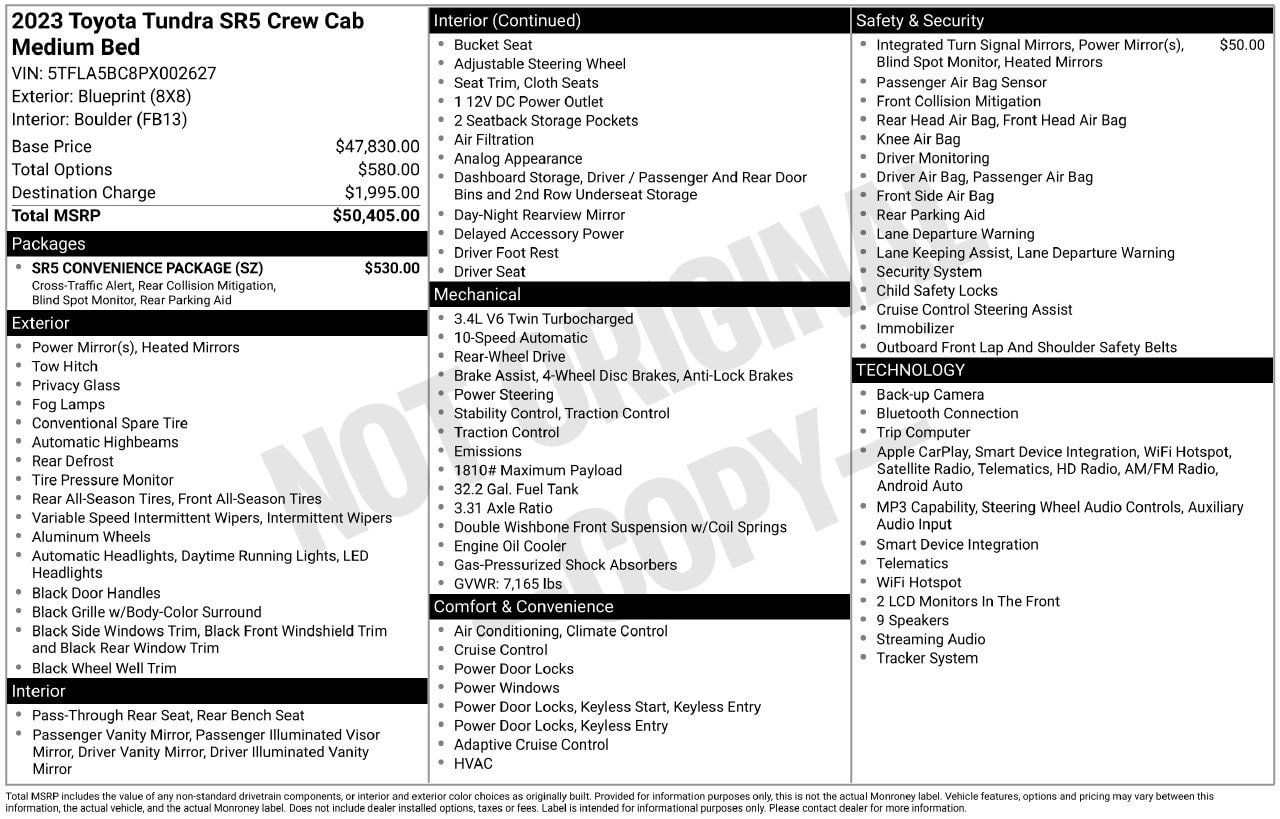 Used 2023 Toyota Tundra SR5 w/ SR5 Convenience Package RWD image 35