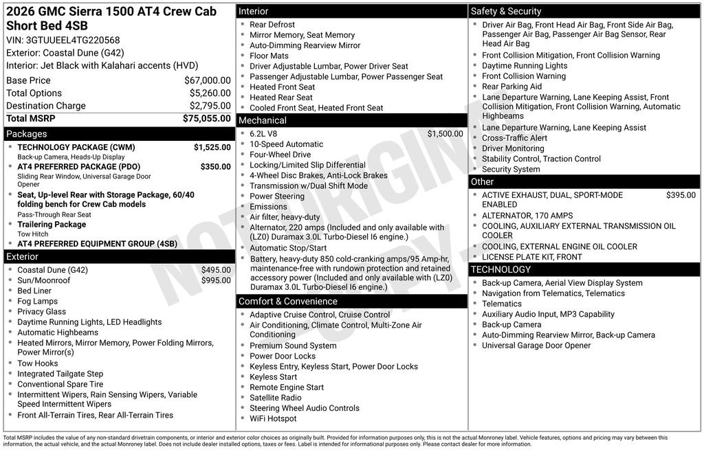 New 2026 GMC Sierra 1500 AT4 w/ Technology Package AWD/4WD image 16