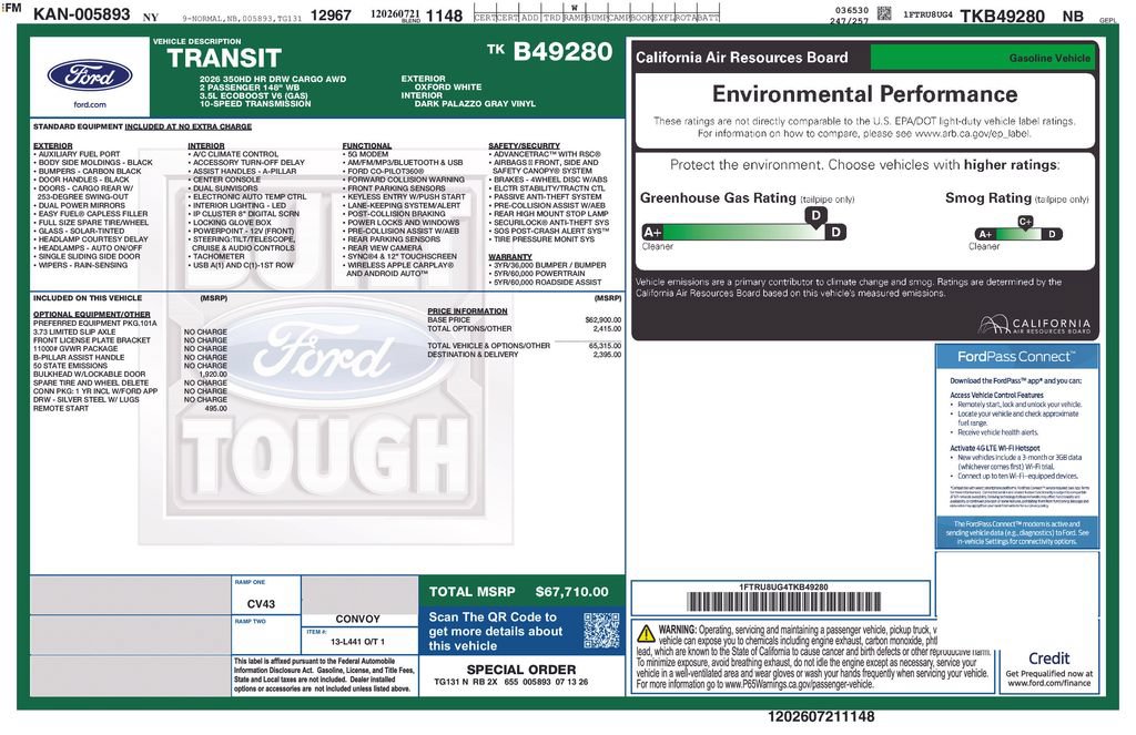 New 2026 Ford Transit 350 148 High Roof Extended DRW AWD/4WD image 6