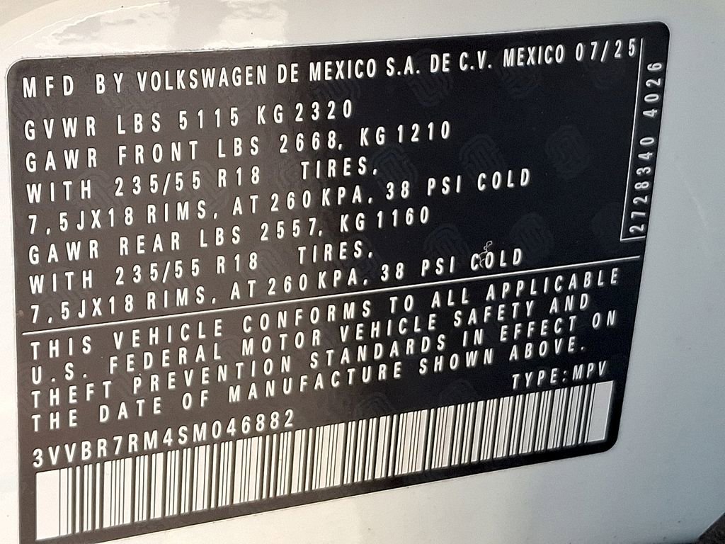 Certified 2025 Volkswagen Tiguan S w/ 18" Wheel Package image 25