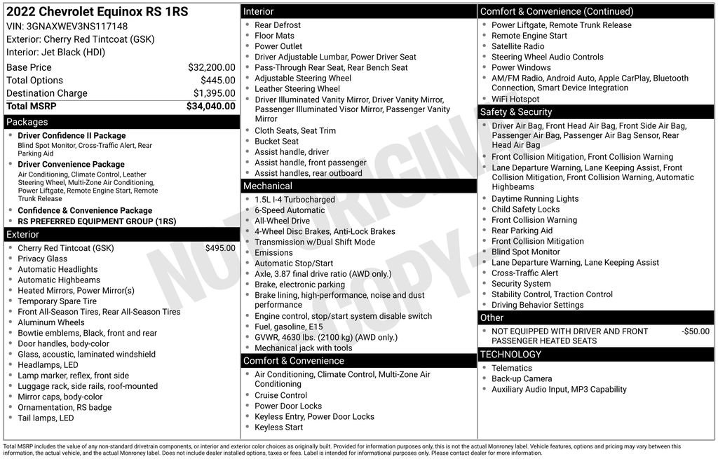 Used 2022 Chevrolet Equinox RS AWD/4WD image 6