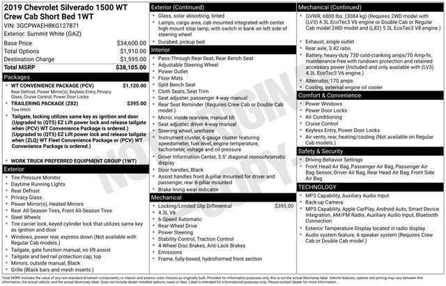 Used 2019 Chevrolet Silverado 1500 W/T w/ WT Convenience Package RWD image 19