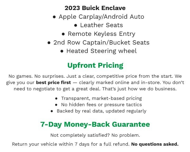 Certified 2023 Buick Enclave Essence w/ Trailering Package, 5000 lbs. image 2
