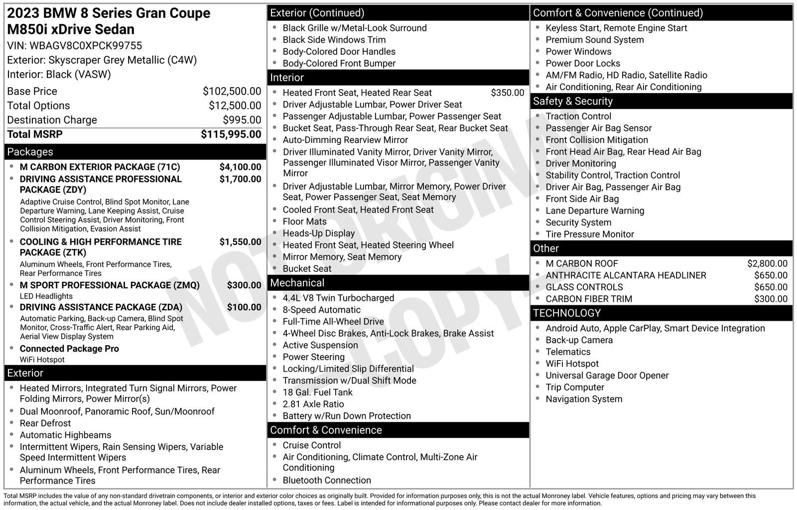 Used 2023 BMW M850i Gran Coupe xDrive w/ M Carbon Exterior Package image 39