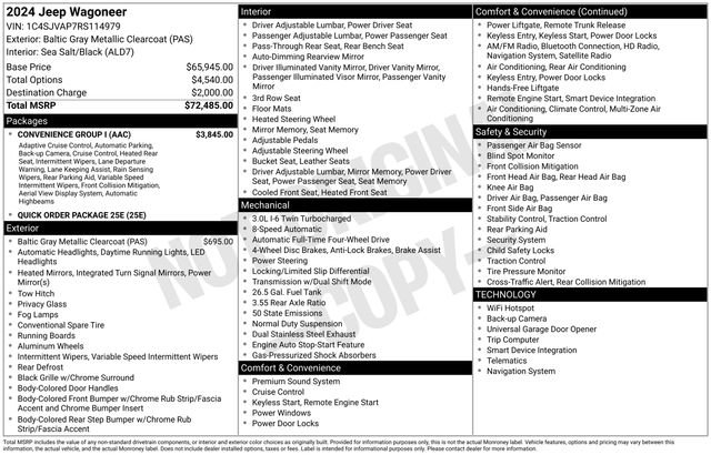 Used 2024 Jeep Wagoneer 4WD w/ Convenience Group I image 29