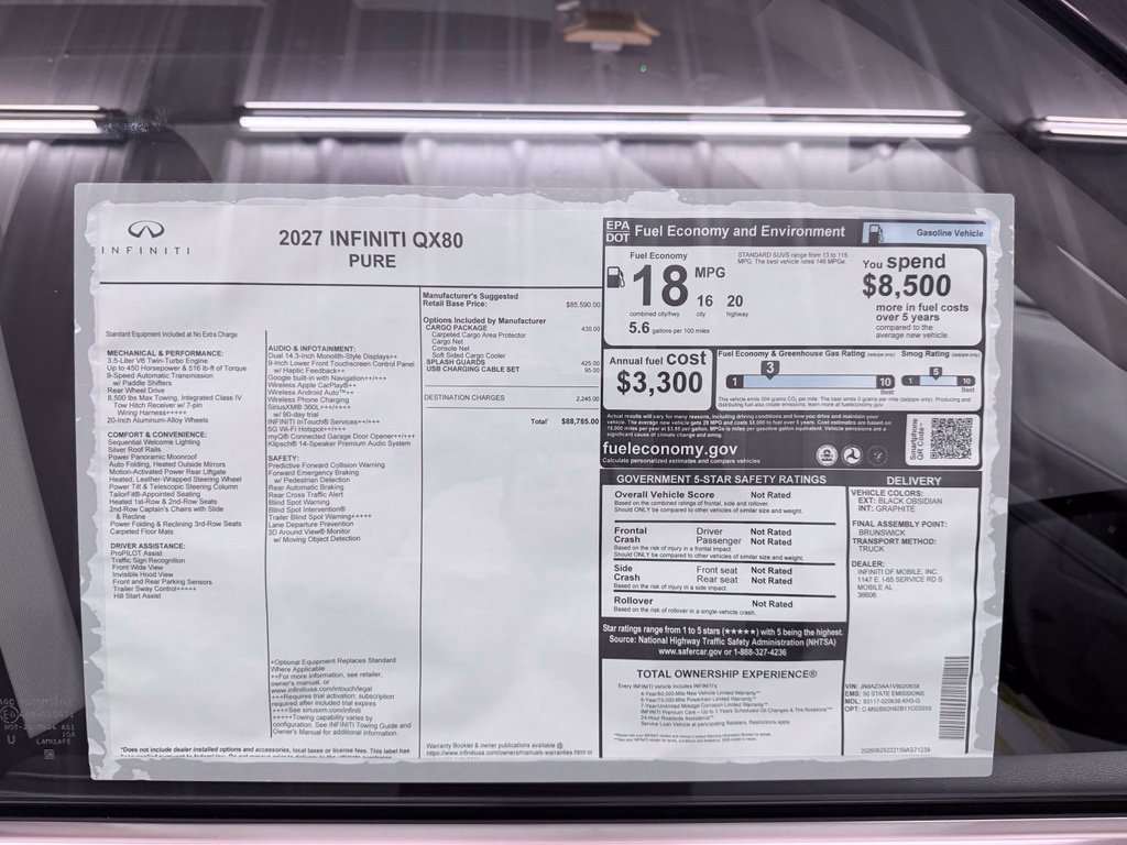 New 2027 INFINITI QX80 Pure w/ Cargo Package RWD image 54