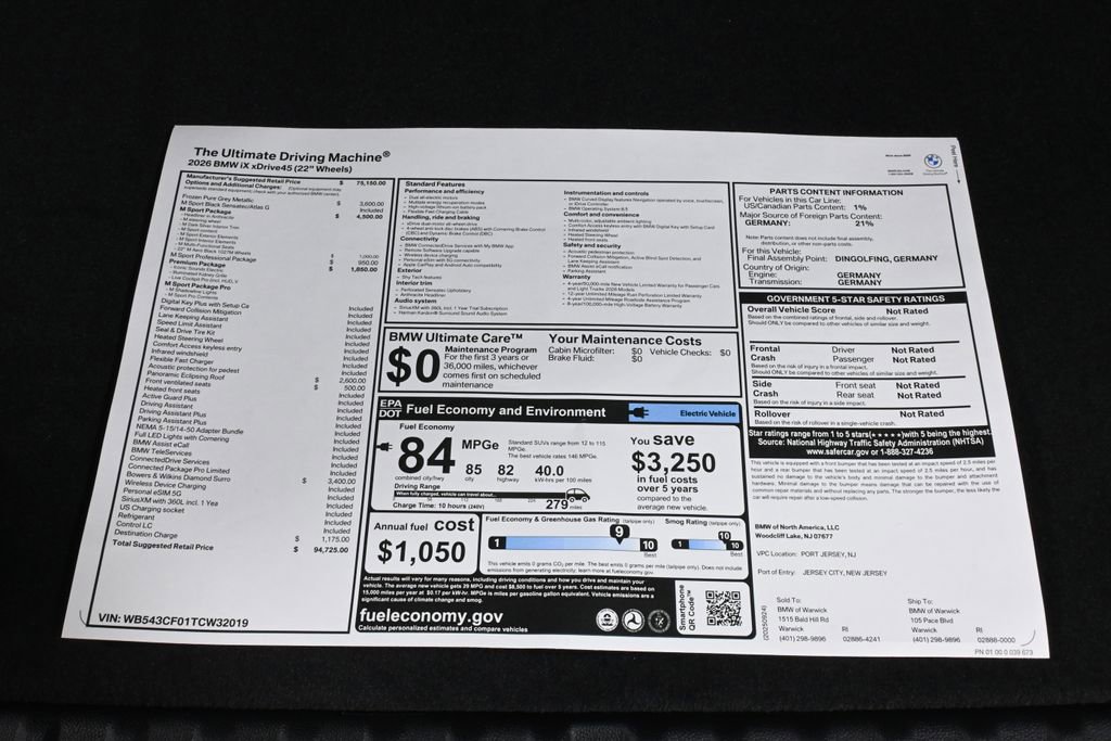 Used 2026 BMW iX xDrive45 w/ M Sport Package image 37