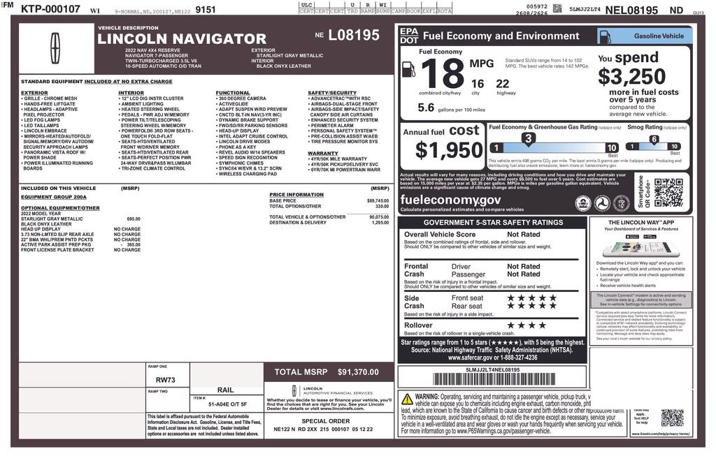 Used 2022 Lincoln Navigator Reserve AWD/4WD image 46