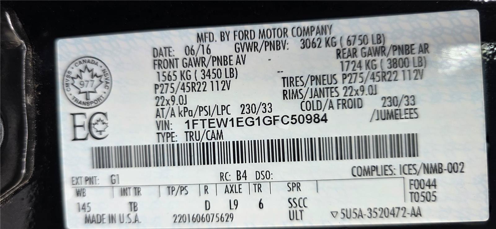 Used 2016 Ford F150 Limited AWD/4WD image 21