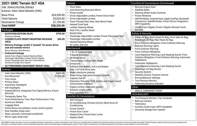 Used 2021 GMC Terrain SLT w/ Elevation Edition image 52