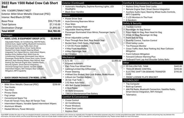 Used 2022 RAM 1500 Rebel w/ Rebel Level B Equipment Group AWD/4WD image 3