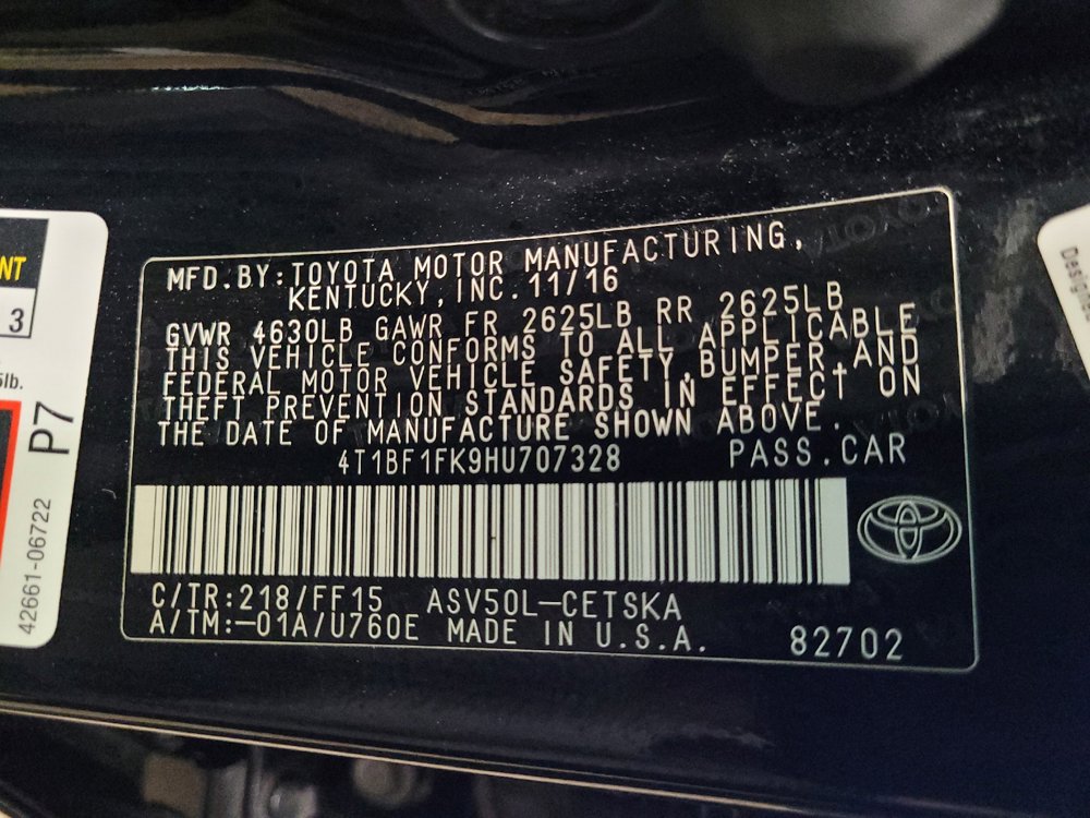 Used 2017 Toyota Camry SE w/ Protection Package (Q2) FWD image 33