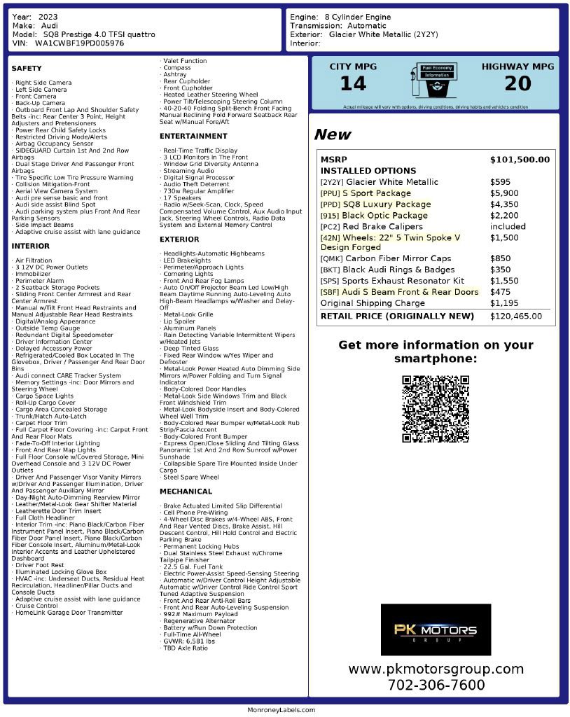 Used 2023 Audi SQ8 Prestige image 91