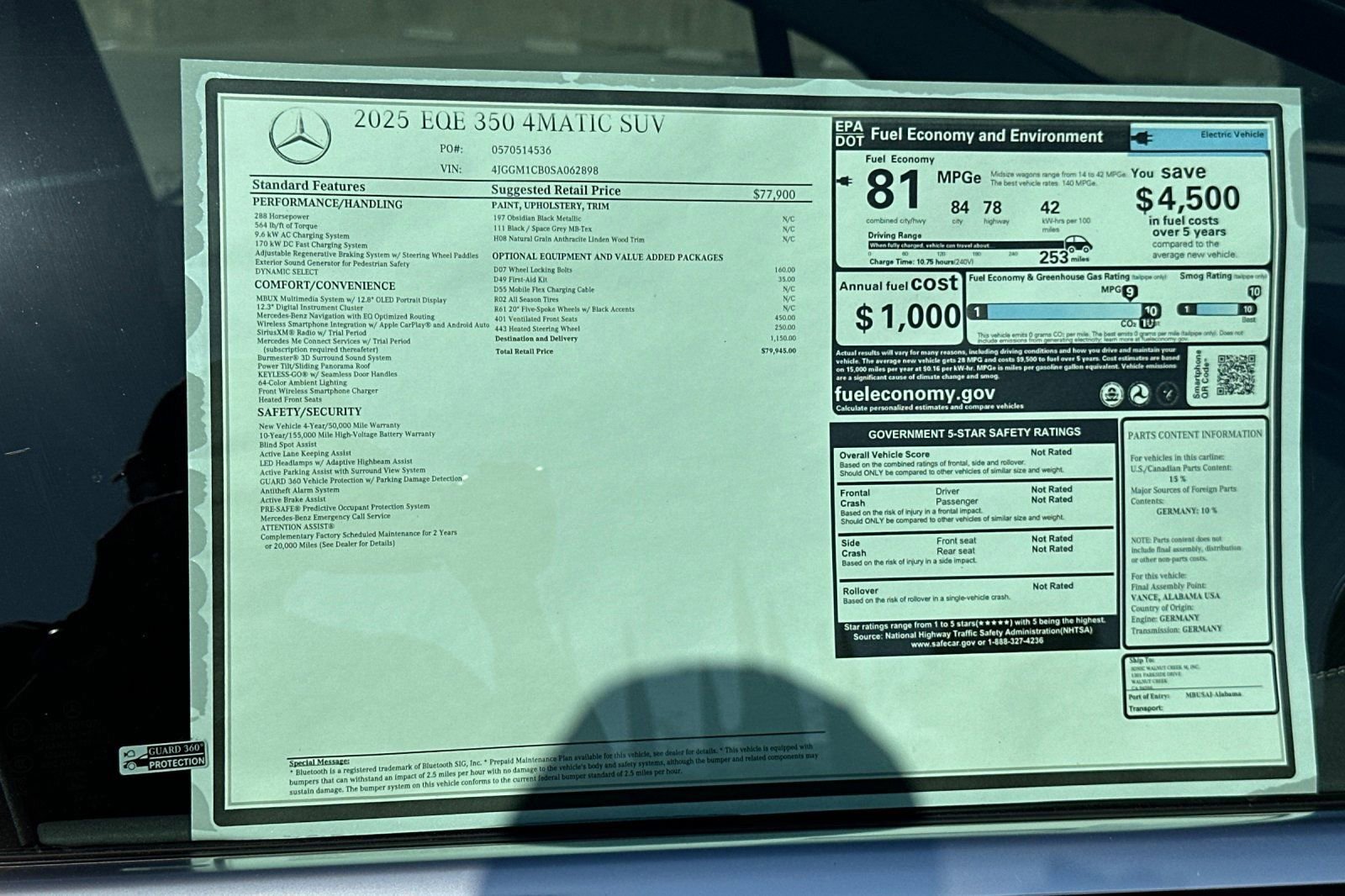 New 2025 Mercedes-Benz EQE 350+ 4MATIC SUV image 38