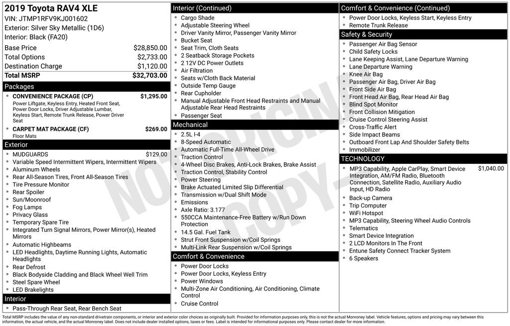 Used 2019 Toyota RAV4 XLE w/ Convenience Package image 41