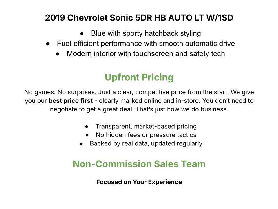 Used 2019 Chevrolet Sonic LT w/ Convenience Package FWD image 3