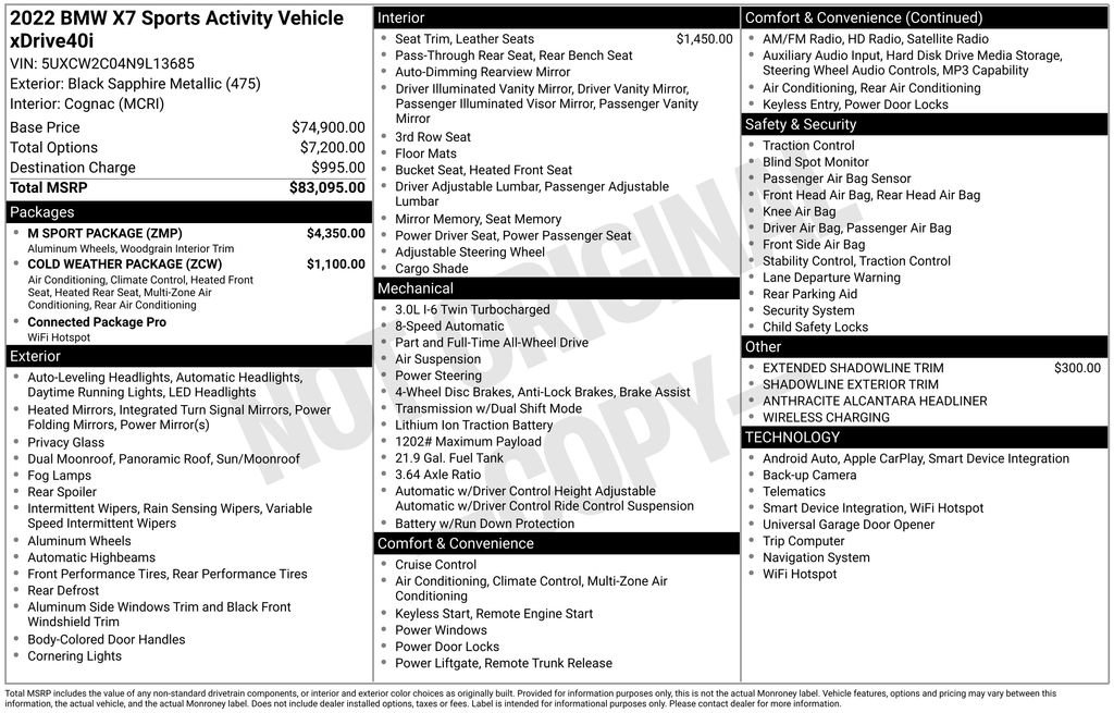 Used 2022 BMW X7 xDrive40i w/ M Sport Package image 13