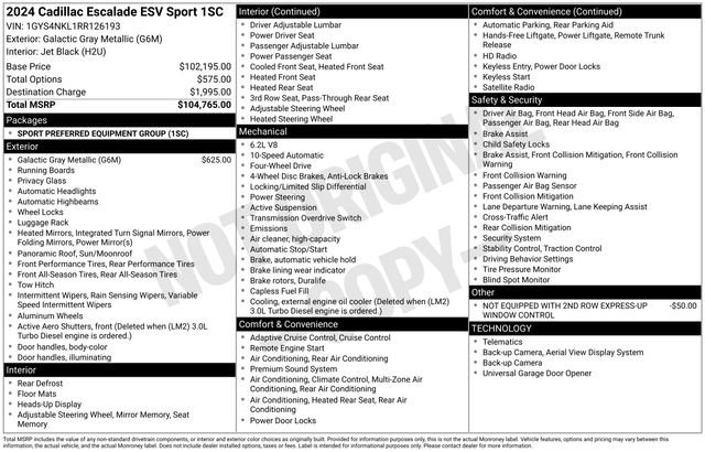 Certified 2024 Cadillac Escalade ESV Sport AWD/4WD image 7