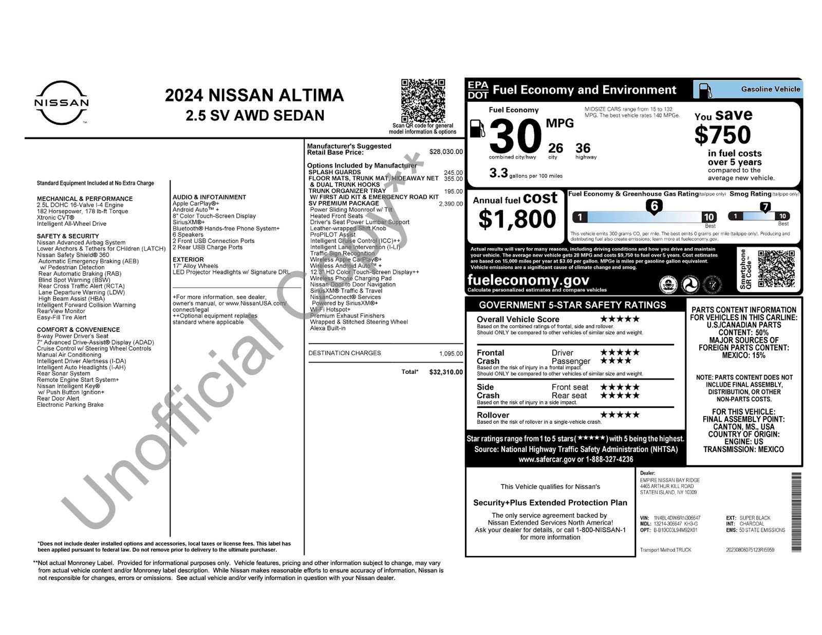 Certified 2024 Nissan Altima 2.5 SV w/ SV Premium Package image 64
