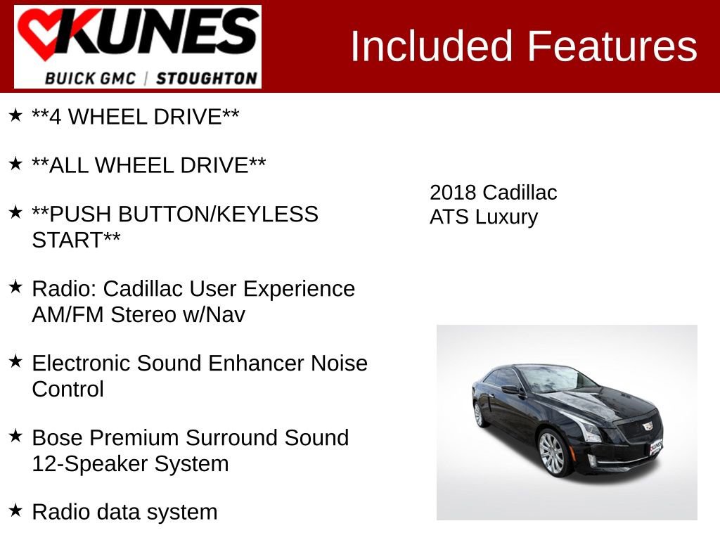 Used 2018 Cadillac ATS Luxury w/ Safety and Security Package image 3