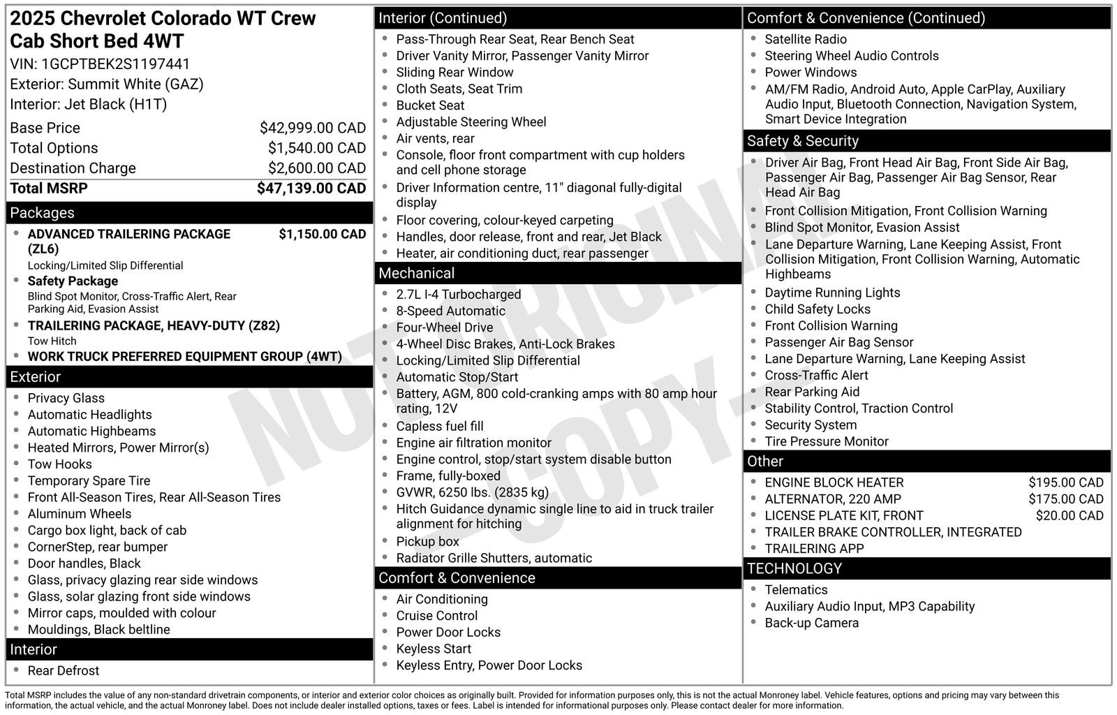 Used 2025 Chevrolet Colorado W/T w/ Advanced Trailering Package AWD/4WD image 7
