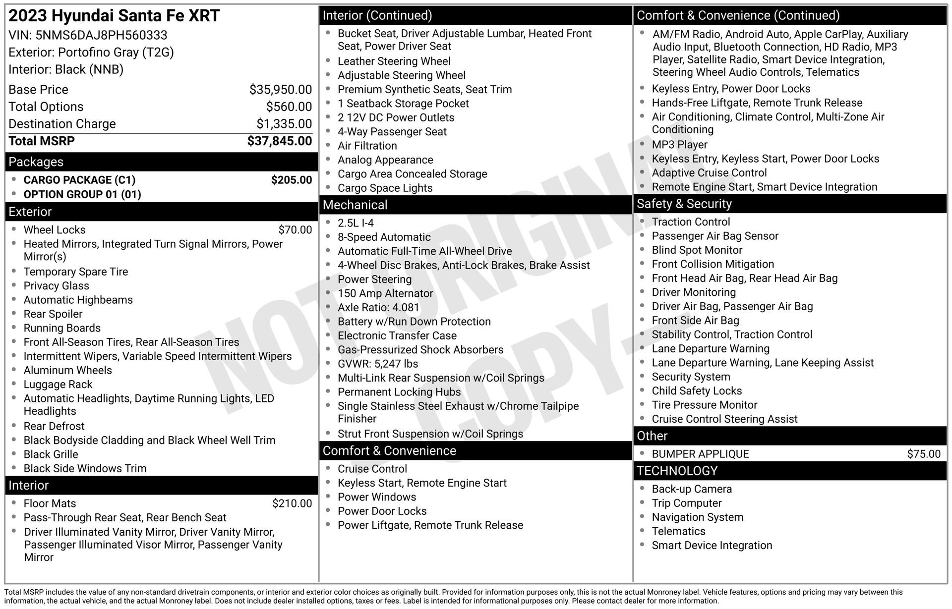 Used 2023 Hyundai Santa Fe XRT w/ Cargo Package image 3