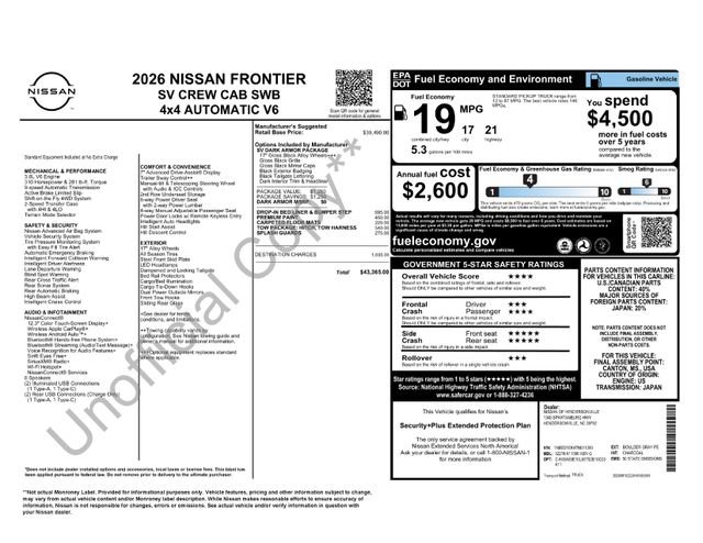 New 2026 Nissan Frontier SV w/ Tow Package image 29