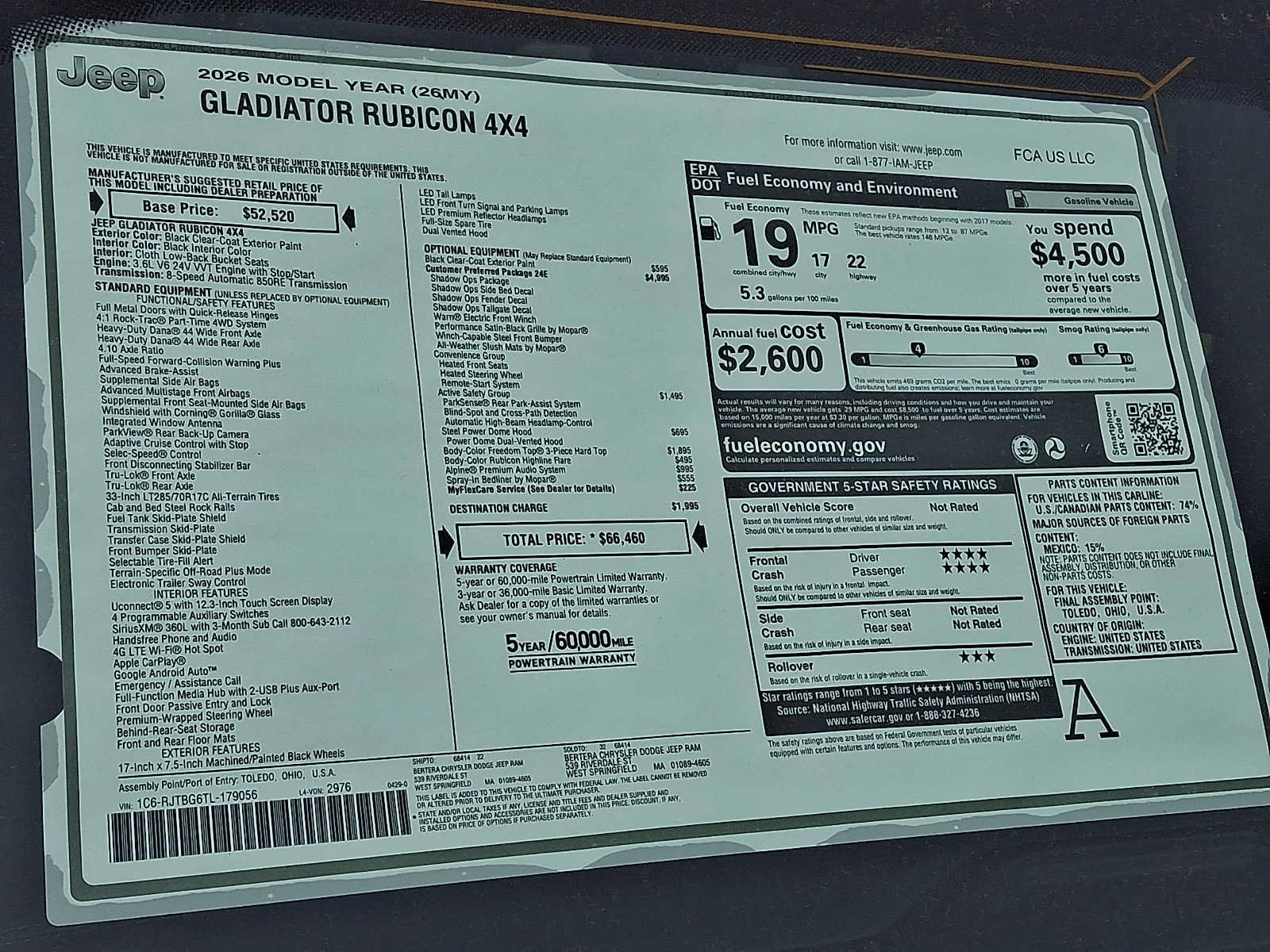 New 2026 Jeep Gladiator Rubicon AWD/4WD image 20