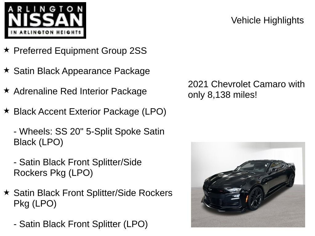 Used 2021 Chevrolet Camaro SS RWD image 8