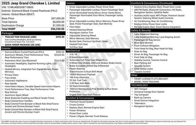 New 2025 Jeep Grand Cherokee L Limited w/ Trailer Tow Package AWD/4WD image 5