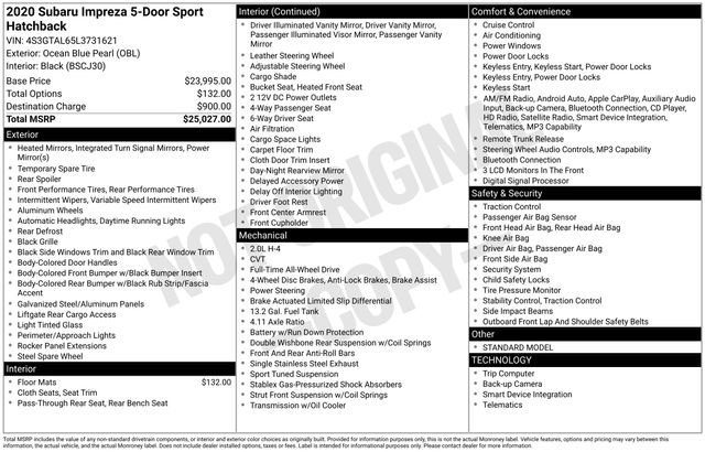 Used 2020 Subaru Impreza 2.0i Sport image 21