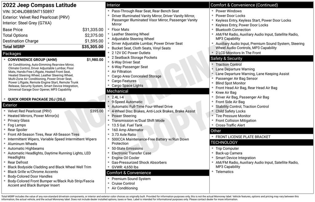 Used 2022 Jeep Compass Latitude w/ Convenience Group image 2