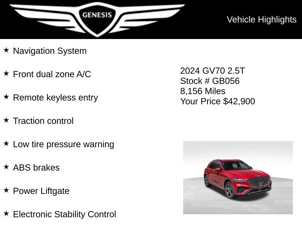 Used 2024 Genesis GV70 2.5T w/ Sport Prestige Package AWD/4WD image 5