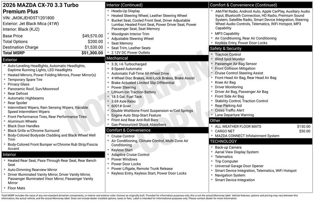 New 2026 MAZDA CX-70 3.3 Turbo w/ Premium Plus Pkg image 6