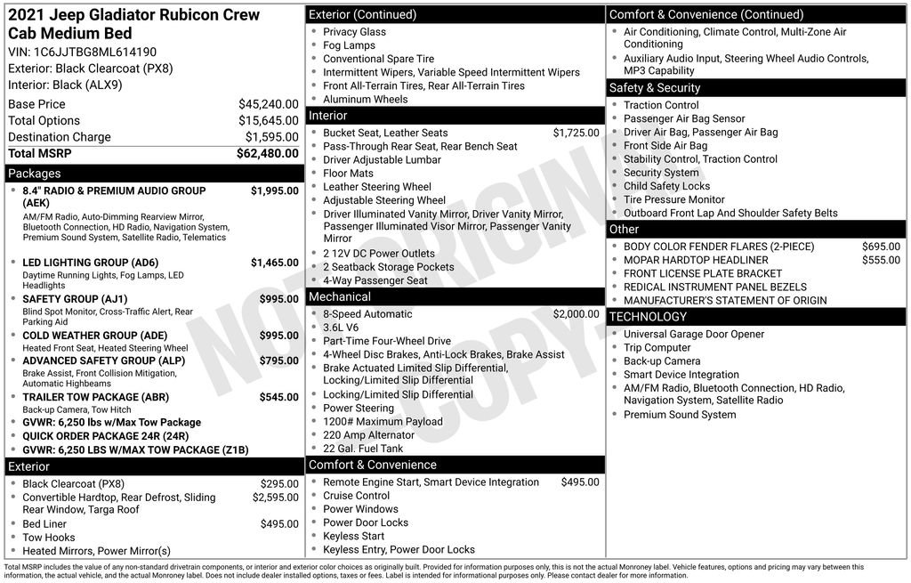 Certified 2021 Jeep Gladiator Rubicon image 46