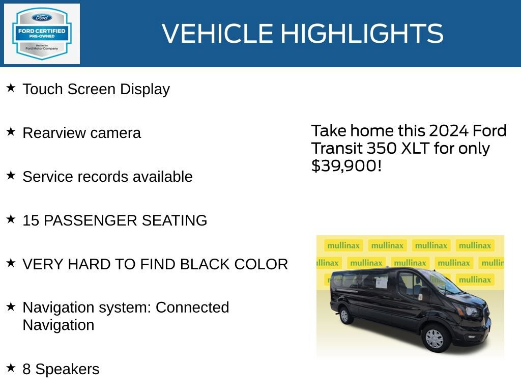 Certified 2024 Ford Transit 350 XLT RWD image 22