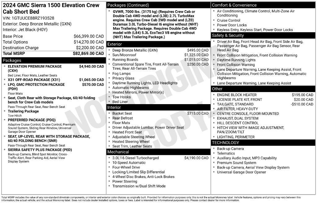 Used 2024 GMC Sierra 1500 Elevation w/ Elevation Premium Package AWD/4WD image 67
