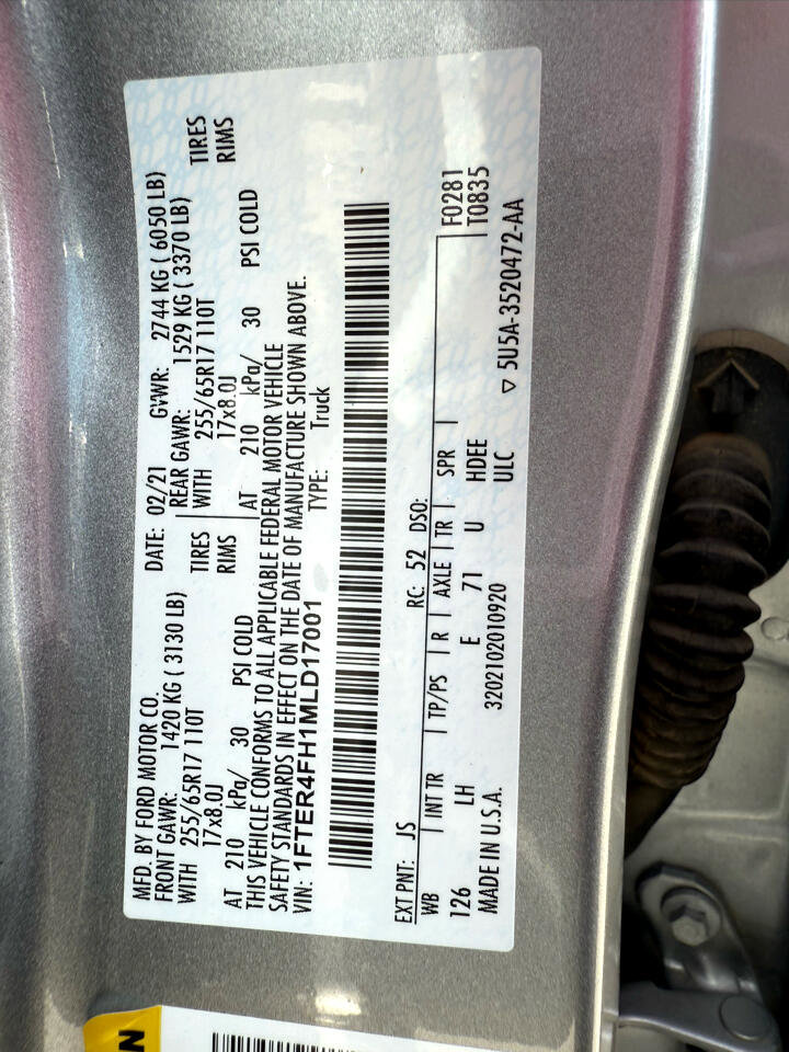 Used 2021 Ford Ranger XL w/ Equipment Group 101A High AWD/4WD image 42