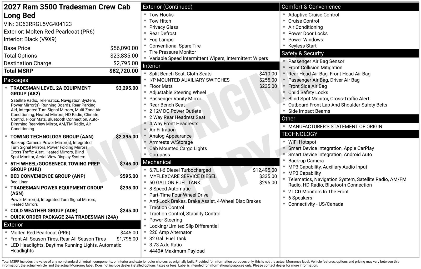 New 2027 RAM 3500 Tradesman