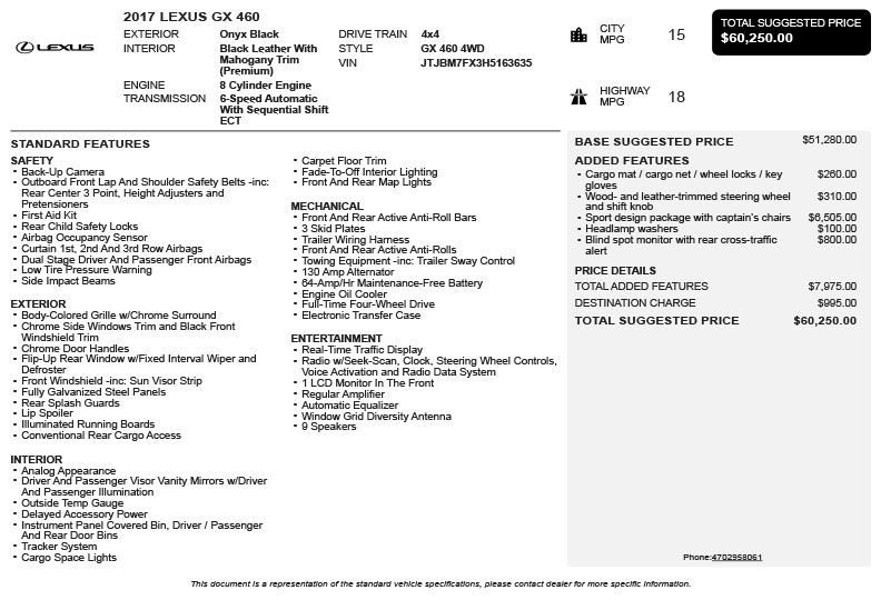Used 2017 Lexus GX 460 Premium AWD/4WD image 3