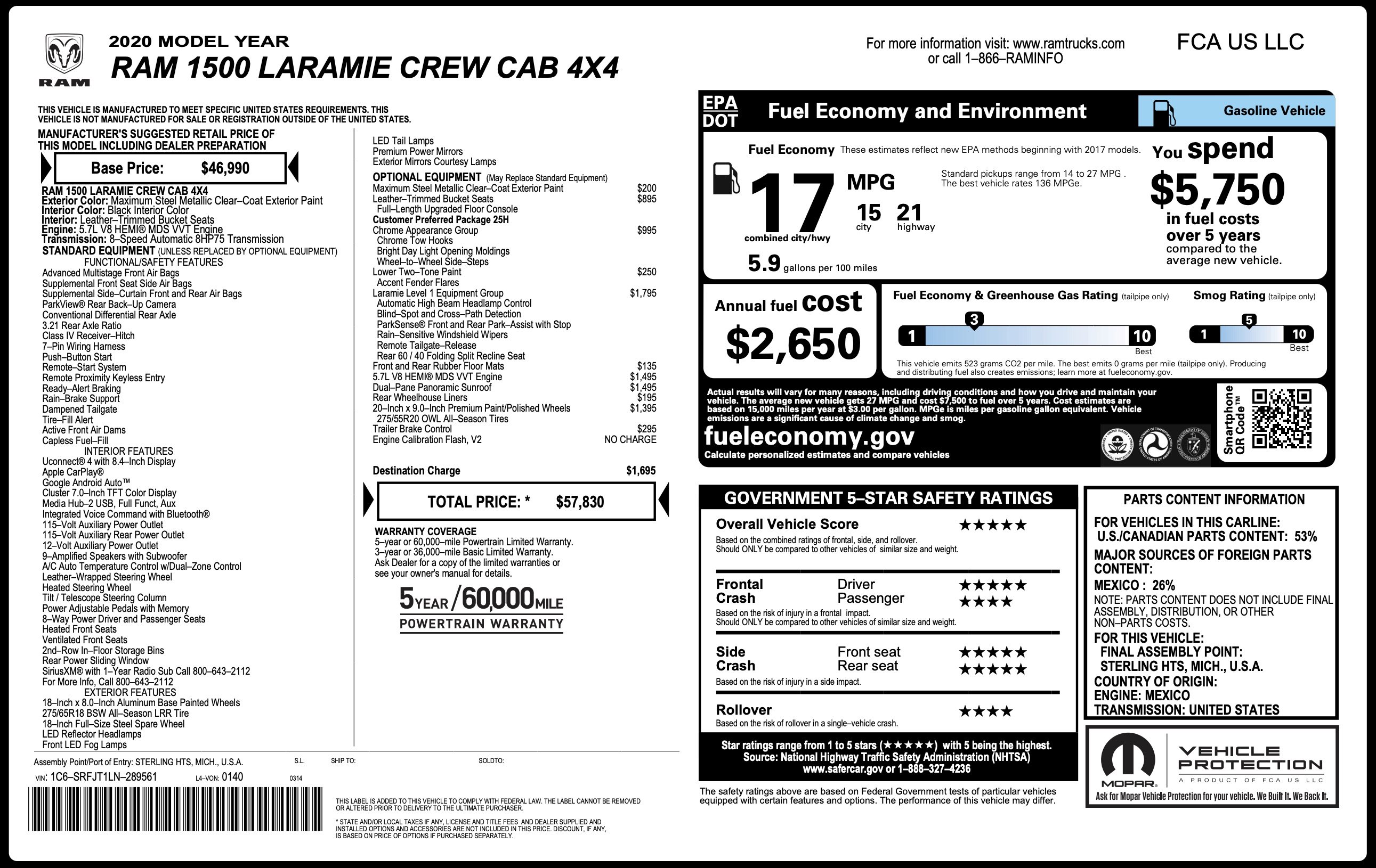 Used 2020 RAM 1500 Laramie AWD/4WD image 5